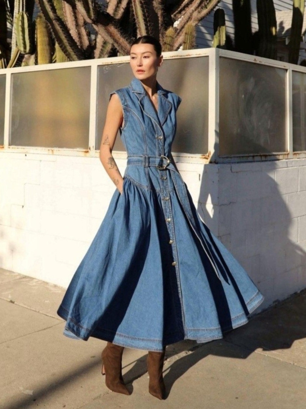 Aje Elena Denim Dress